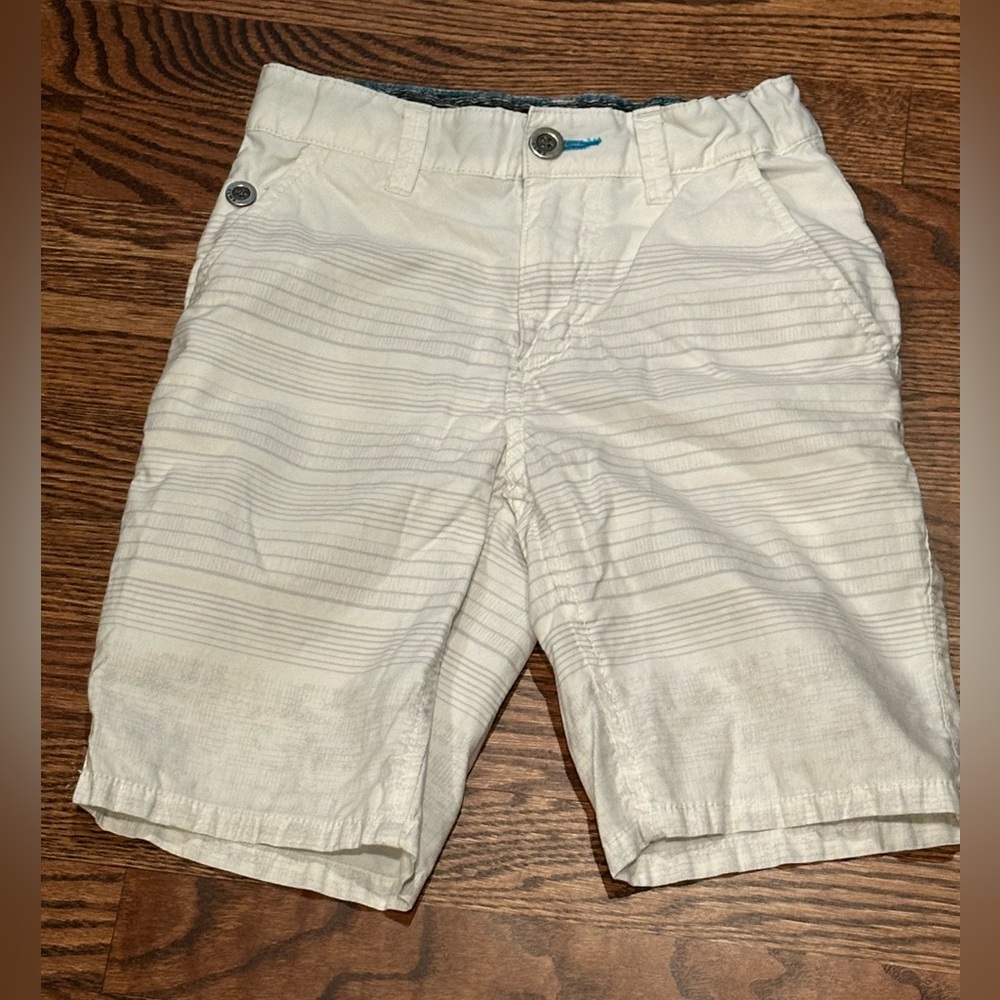 Tony Hawk Kids White Striped Shorts size 8 boy with adjustable waist